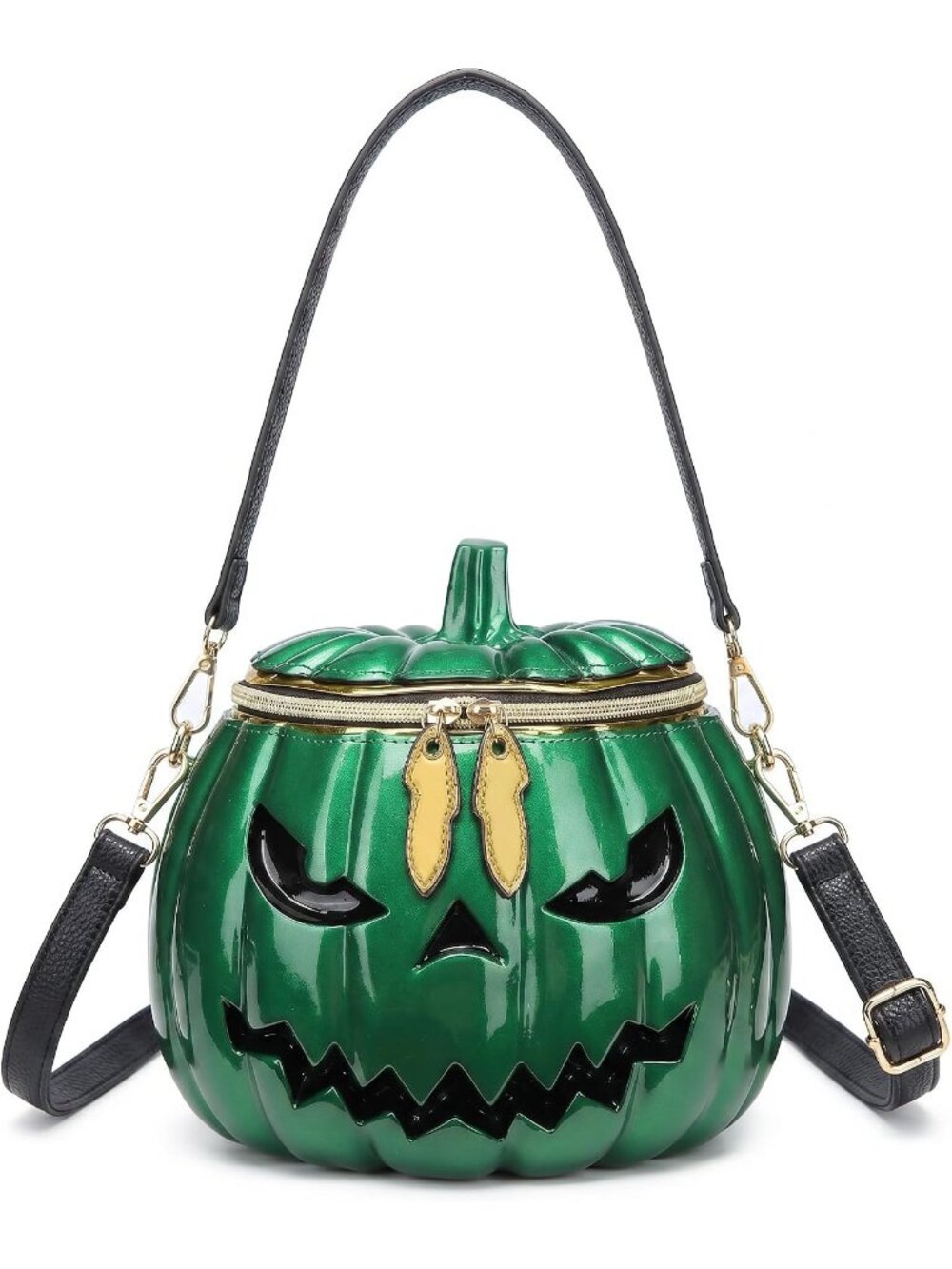 〽️Women's Green Halloween Pumpkin Weird Novelty Horror Gothic Crossbody Bag
